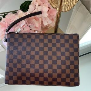 Fashion Women Clutch Brown Checkered